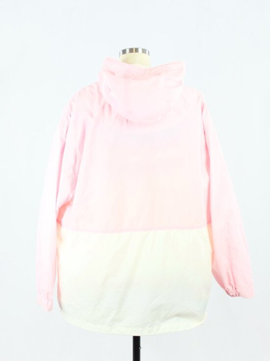 Vintage 00's WINDRIVER Pink White Nylon Hooded Windbreaker Jacket, Size L - Picture 4 of 16